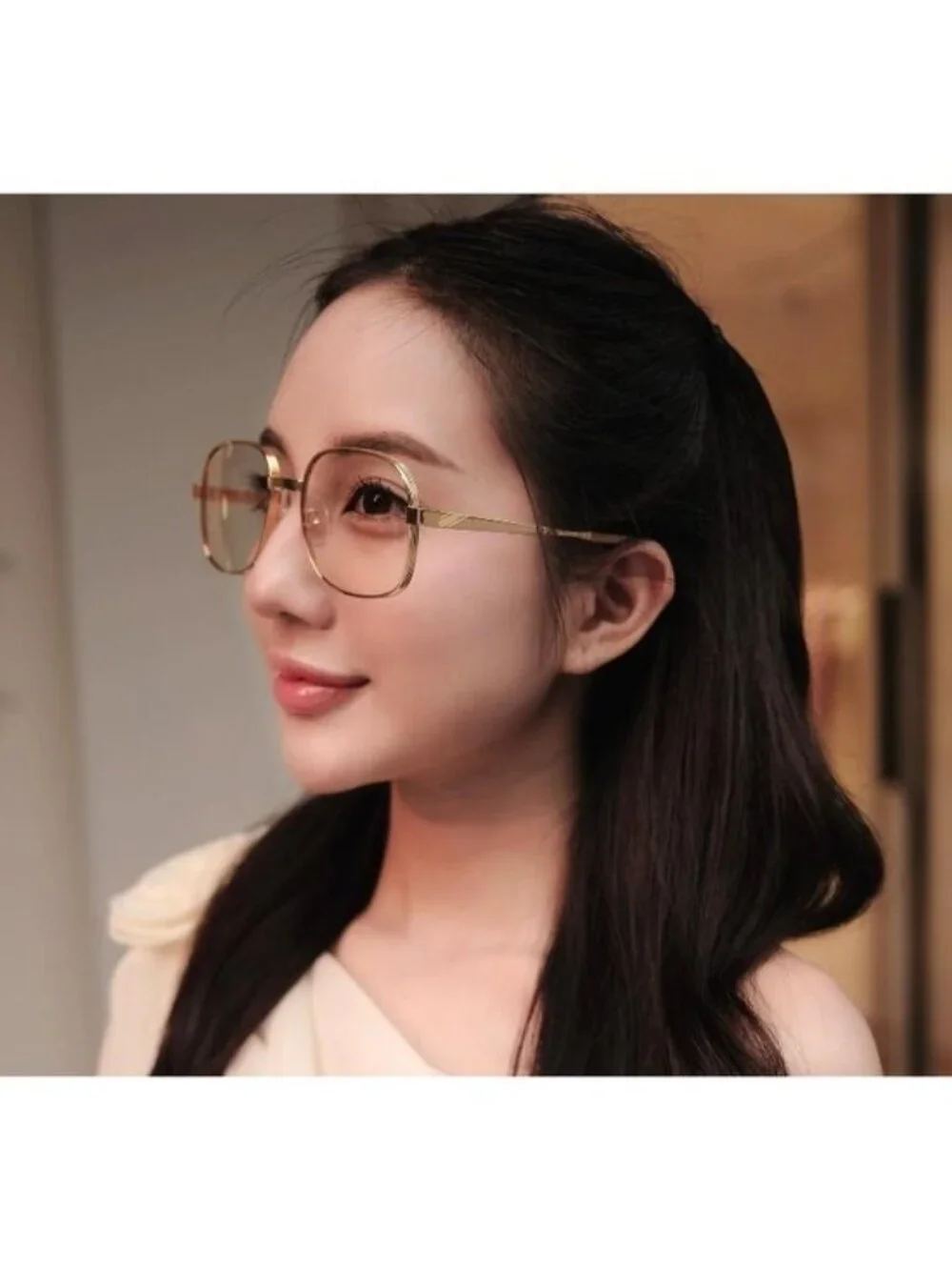 Gucci GG0788S 001 Sunglasses Gold Square Frame, Yellow Lenses